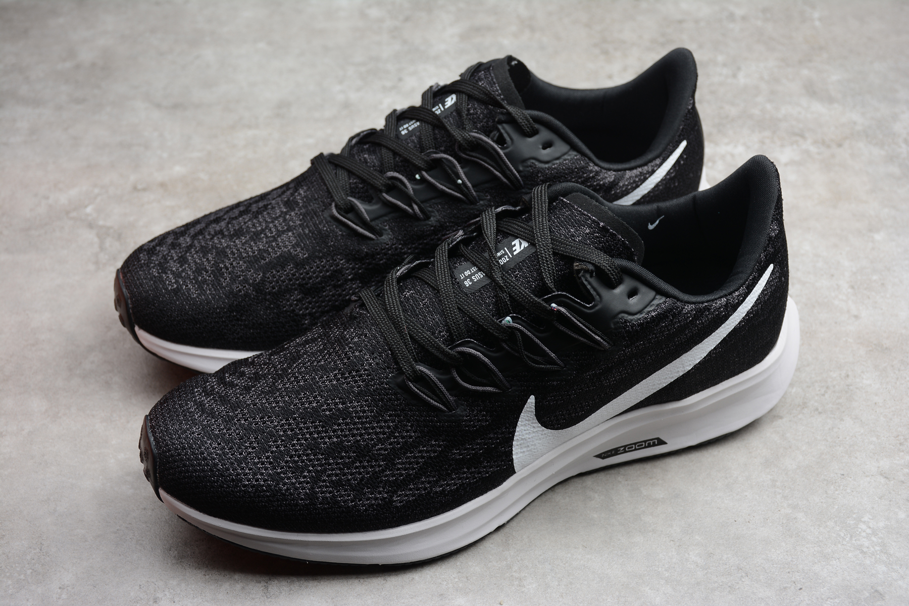 Nike Air Zoom PEGASUS 36 Shield Black White Swoosh Shoes